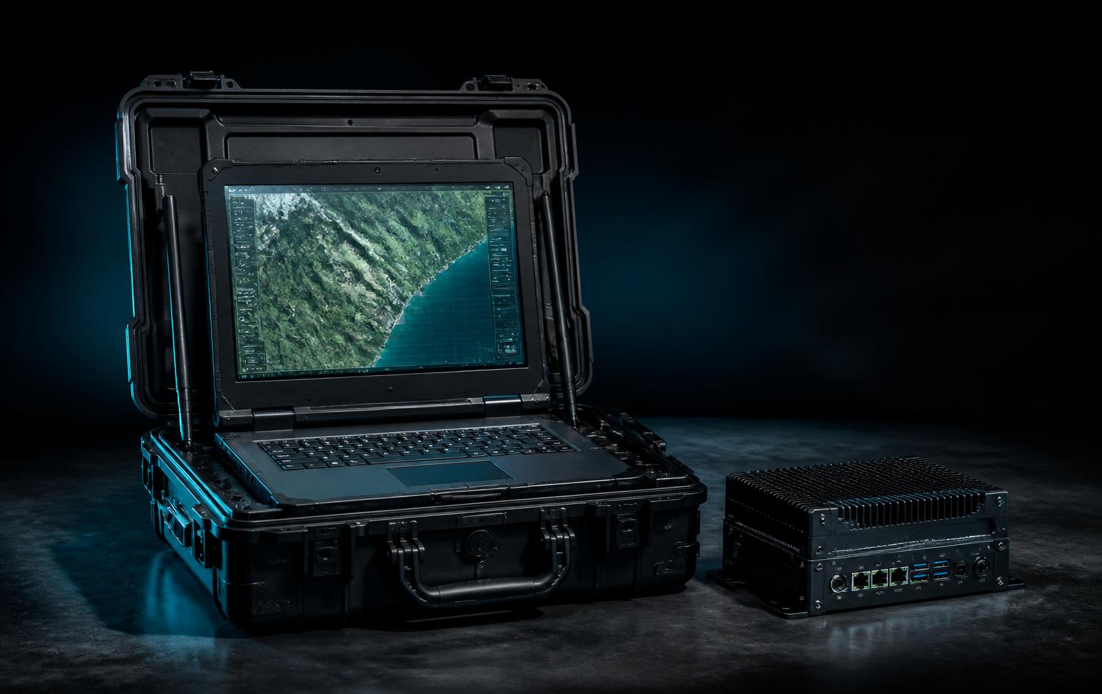 MINE-SCAN rugged ground station and FLX-EDGE AI computer